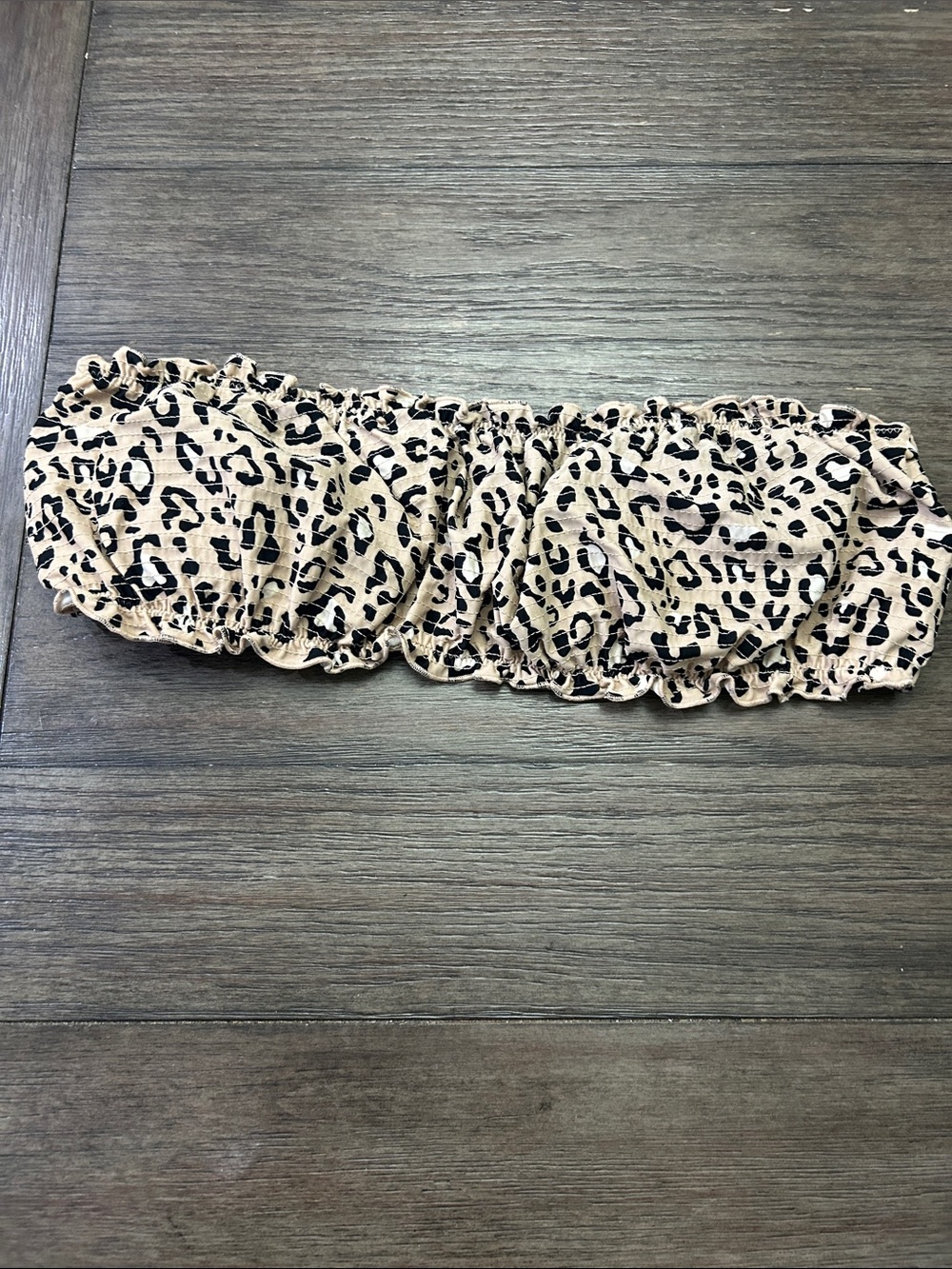 Hollister Beige and Black Leopard Print Bandeau Mini Skirt